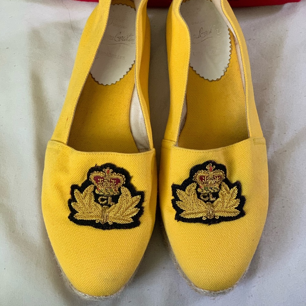 Yellow Canvas Christian Louboutin Espadrille